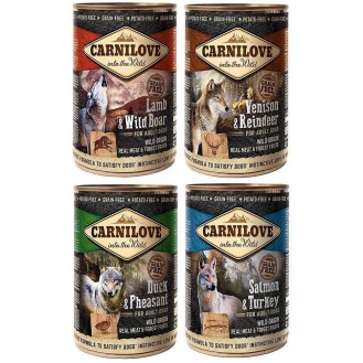 Carnilove Adult Pakiet degustacyjny Mokra Karma dla psa op. 400g Pakiet 8szt.