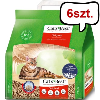 Cat's Best Żwirek drzewny Original (Eco Plus) dla kota op. 2.1kg (5l) Pakiet 6 szt. [30l]