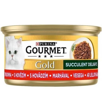 Gourmet Gold Adult Succulent Delights Wołowina w sosie Mokra Karma dla kota op. 85g