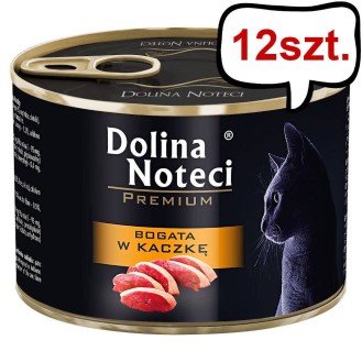 Dolina Noteci Premium Bogata w Kaczkę Mokra Karma dla kota op. 185g Pakiet 12szt.