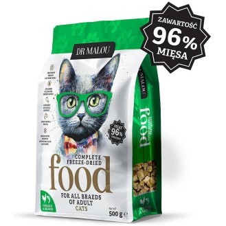Dr Malou Kurczak z łososiem Liofilizowana Karma dla kota op. 500g