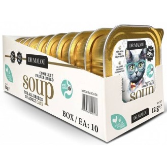 Dr Malou Soup Chicken&Barley Grass Liofilizowana Karma dla kota op. 12g Pakiet 10szt.