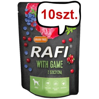 Rafi Dog Dziczyzna z borówką i żurawiną Mokra Karma dla psa op. 300g Pakiet 10szt.