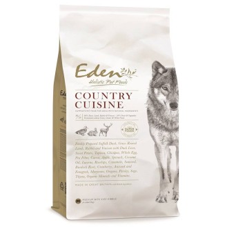 Eden Country Cuisine Medium Sucha karma dla psa op. 2kg + Ollo Przysmak Soft Strips op. 80g GRATIS
