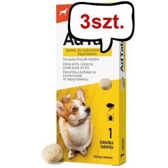 Elanco AdTab Tabletka na kleszcze i pchły 225mg dla psa o wadze 5.5kg-11kg op. 1szt. Pakiet 3szt.