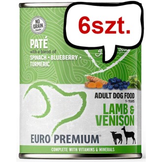 Euro Premium Pate Adult Lamb&Venison Mokra Karma dla psa op. 400g Pakiet 6szt.