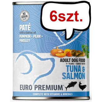 Euro Premium Pate Adult Tuna&Salmon Mokra Karma dla psa op. 400g Pakiet 6szt.