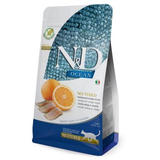 Farmina N&D Ocean Adult Neutered Herring&Orange Sucha Karma dla kota op. 1.5kg