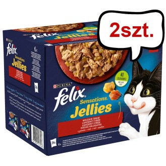Felix Sensation Jelles Adult Wiejskie smaki w galaretce Mokra Karma dla kota op. 2x(24x85g) Pakiet