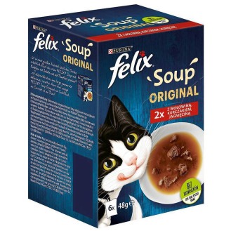 Felix Soup Original Adult Wiejskie smaki Mokra Karma dla kota op. 6x48g [Data ważności: 11.2026]
