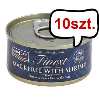 Fish4Cats Makrela z Krewetkami Mokra Karma dla kota op. 70g Pakiet 10szt