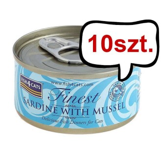 Fish4Cats Sardynka z Omułkiem Mokra Karma dla kota op. 70g Pakiet 10szt.