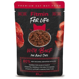 Fitmin For Life Cats Adult with Beef Mokra Karma dla kota op. 85g