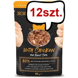 Fitmin For Life Cats Adult with Chicken Mokra Karma dla kota op. 85g Pakiet 12szt.