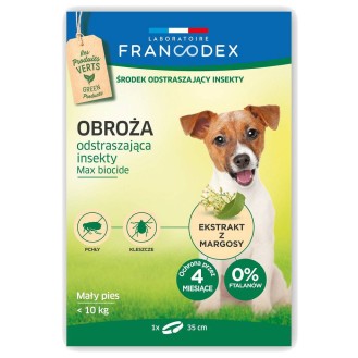 Francodex Obroża na kleszcze i pchły dla psa poniżej 10kg dł. 35cm