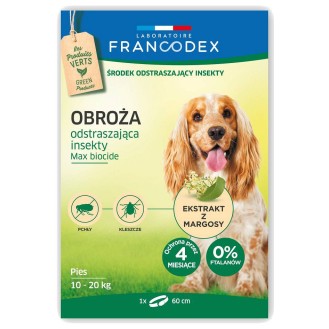 Francodex Obroża na kleszcze i pchły dla psa 10-20kg dł. 60cm