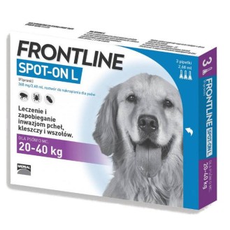 FRONTLINE Spot On Krople na kleszcze i pchły dla psa 20-40kg (rozm. L) op. 3 pipety