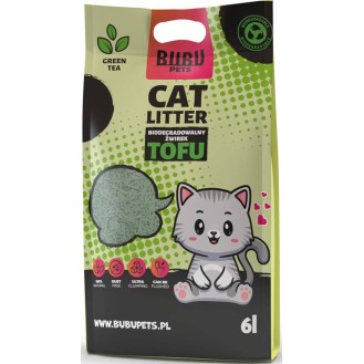 Bubu Pets Żwirek Biodegradowalny Tofu zielona herbata dla kota poj. 2.5kg / 6l WYPRZEDAŻ