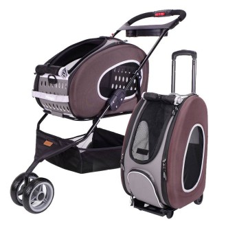 Ibiyaya Transporter Wózek Eva Pet 5in1 dla psa i kota kolor brązowy nr kat. FC1009-BR