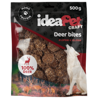 IdeaPet Craft Deer Bites Przysmak Klopsiki z jelenia dla psa op. 500g