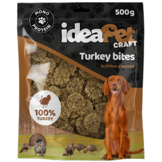 IdeaPet Craft Turkey Bites Przysmak Klopsiki z indyka dla psa op. 500g