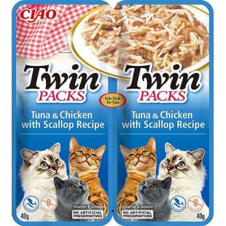 Inaba Ciao Twin Packs Tuna&Chicken&Scallop Recipe Mokra Karma dla kota op. 2x40g