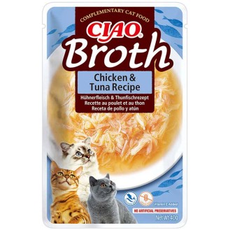 Inaba Ciao Broth Chicken with Tuna Recipe Mokra Karma dla kota op. 40g