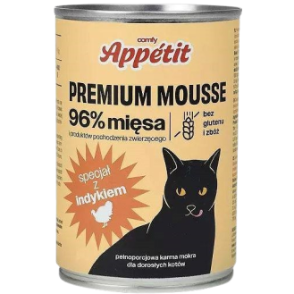 Comfy Appetit Premium Mousse z Indykiem Mokra karma dla kota 400g