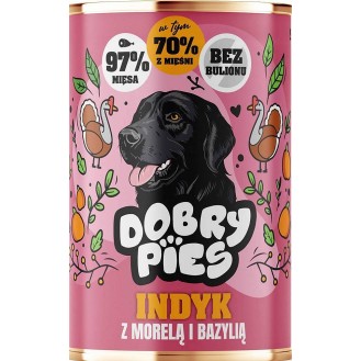 Dobry Pies Adult Indyk z morelą i bazylią Mokra karma dla psa op. 400g