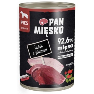 Pan Mięsko Indyk z jeleniem Mokra Karma dla psa op. 400g