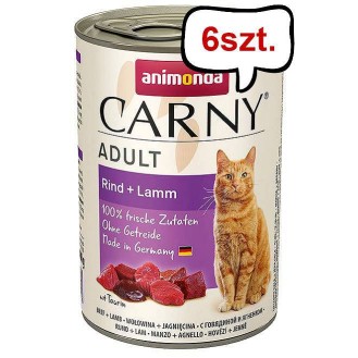 Animonda Carny Adult Wołowina i Jagnięcina Mokra Karma dla kota op. 400g Pakiet 6szt.
