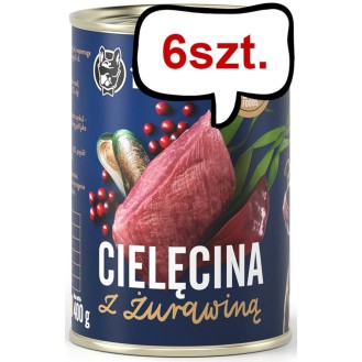John Dog Berry line Adult Cielęcina z żurawiną Mokra Karma dla psa op. 400g Pakiet 6szt.