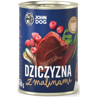 John Dog Berry line Adult Dziczyzna z malinami Mokra Karma dla psa op. 400g