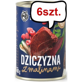 John Dog Berry line Adult Dziczyzna z malinami Mokra Karma dla psa op. 400g Pakiet 6szt.