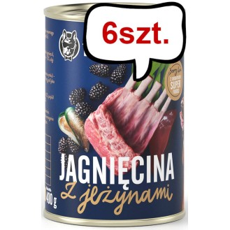 John Dog Berry line Adult Jagnięcina z jeżynami Mokra Karma dla psa op. 400g Pakiet 6szt.