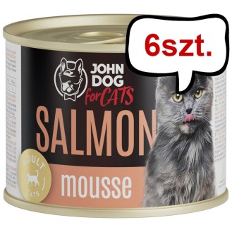 John Dog Adult Salmon Mousse Mokra Karma dla kota op. 200g Pakiet 6szt.