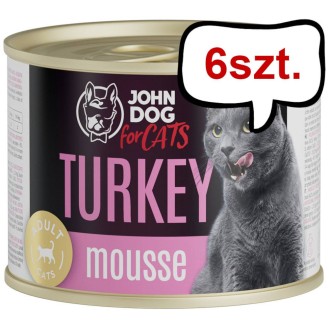 John Dog Adult Turkey Mousse Mokra Karma dla kota op. 200g Pakiet 6szt.