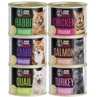 John Dog Pakiet degustacyjny Mousse Mokra Karma dla kota op. 6x200g