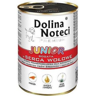 Dolina Noteci Premium Junior Serca Wołowe Mokra Karma dla szczeniaka op. 400g