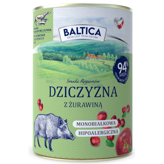 Baltica Smaki Regionów Adult Dziczyzna z żurawiną Mokra Karma dla psa op. 400g