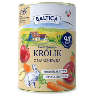 Baltica Smaki Regionów Adult Królik z marchewką Mokra Karma dla psa op. 400g