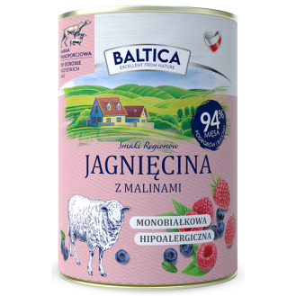 Baltica Smaki Regionów Adult Jagnięcina z malinami Mokra Karma dla psa op. 400g