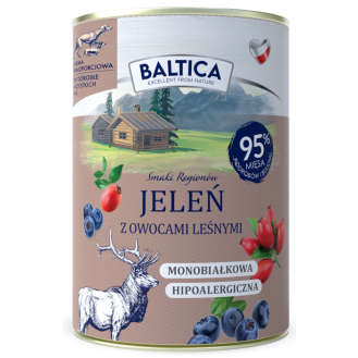 Baltica Smaki Regionów Adult Jeleń z owocami leśnymi Mokra Karma dla psa op. 400g