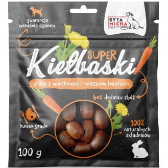 Syta Micha Przysmak Kiełbaski Królik z marchewką op. 100g