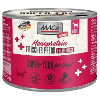 Mac's Adult Superfood Monoprotein Konina Mokra Karma dla psa op. 200g