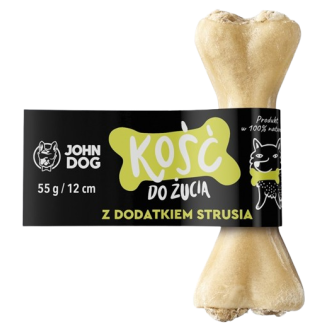 John Dog Kość z dodatkiem strusia dla psa 12cm op. 55g