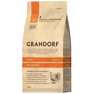 Grandorf Adult Sterilized Turkey Sucha Karma dla kota op. 2kg