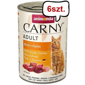 Animonda Carny Adult Wołowina i Kurczak Mokra Karma dla kota op. 400g Pakiet 6szt.