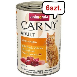 Animonda Carny Kitten Wołowina z drobiem Mokra Karma dla kociąt op. 400g Pakiet 6szt. [Data ważności: 16.06.2026]