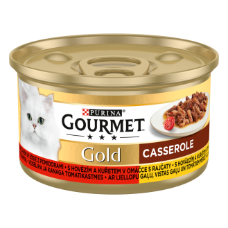 Gourmet Gold Adult Wołowina i kurczak w sosie z pomidorami Mokra Karma dla kota op. 85g